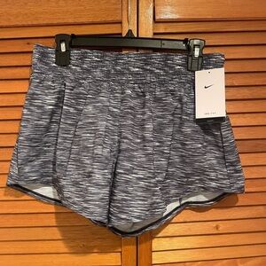 Nike Women’s One Dri-Fit Mid-Rise 3” Navy Blue Brief Lined Shorts Sz M NWT